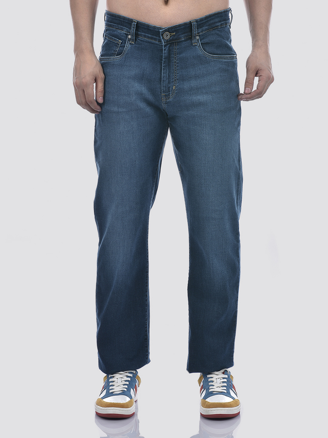 Numero Uno Men Solid Blue Jeans